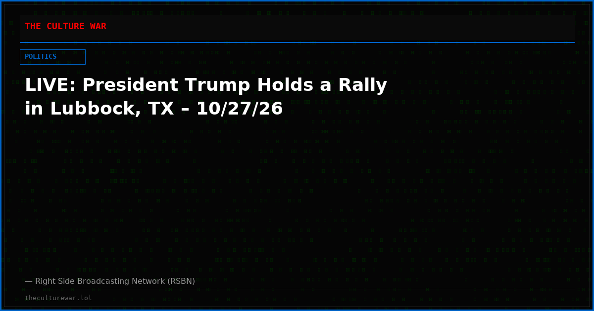 LIVE: President Trump Holds a Rally in Lubbock, TX – 10/27/26