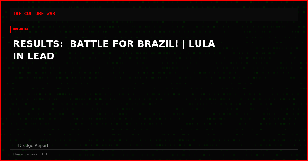 RESULTS:  BATTLE FOR BRAZIL! | LULA IN LEAD