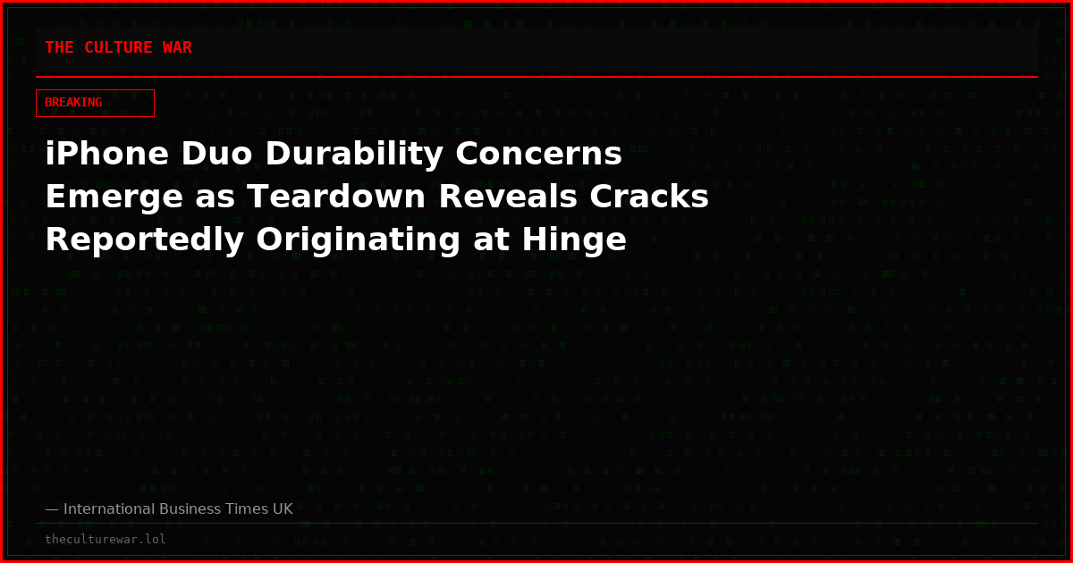 iPhone Duo Durability Concerns Emerge as Teardown Reveals Cracks Reportedly Originating at Hinge