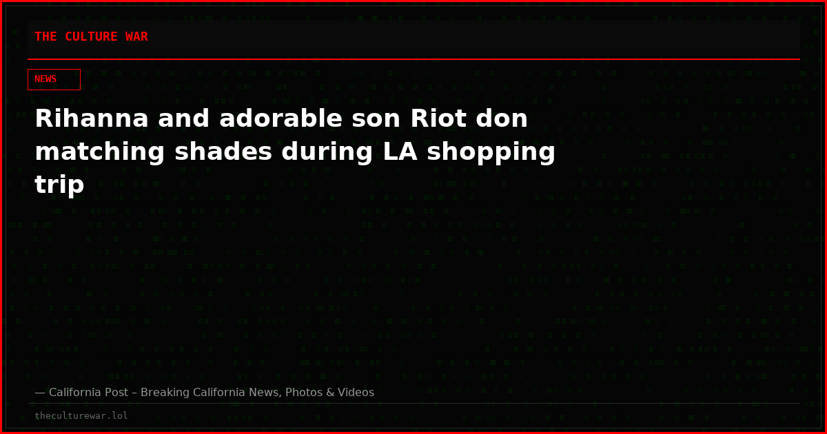 Rihanna and adorable son Riot don matching shades during LA shopping trip