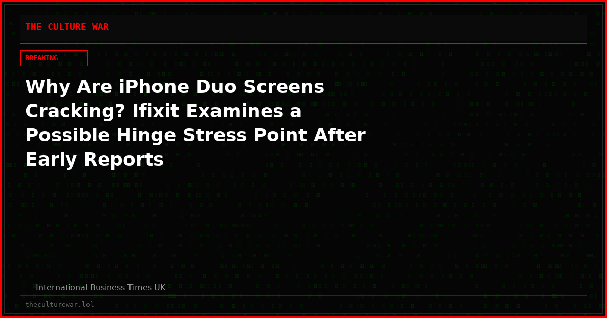 Why Are iPhone Duo Screens Cracking? Ifixit Examines a Possible Hinge Stress Point After Early Reports