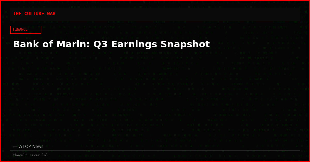 Bank of Marin: Q3 Earnings Snapshot