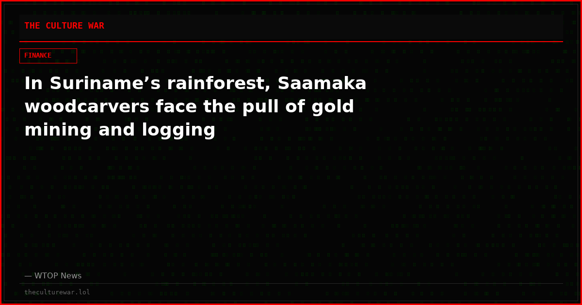 In Suriname’s rainforest, Saamaka woodcarvers face the pull of gold mining and logging