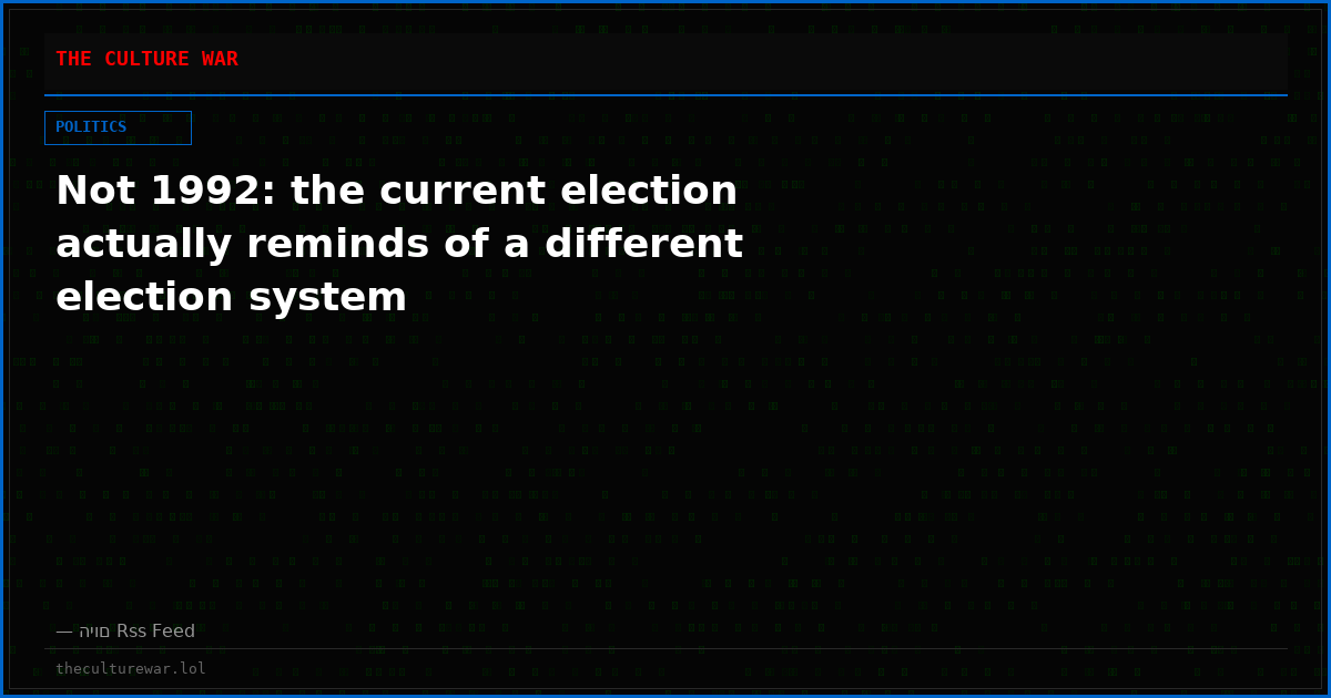 Not 1992: the current election actually reminds of a different election system