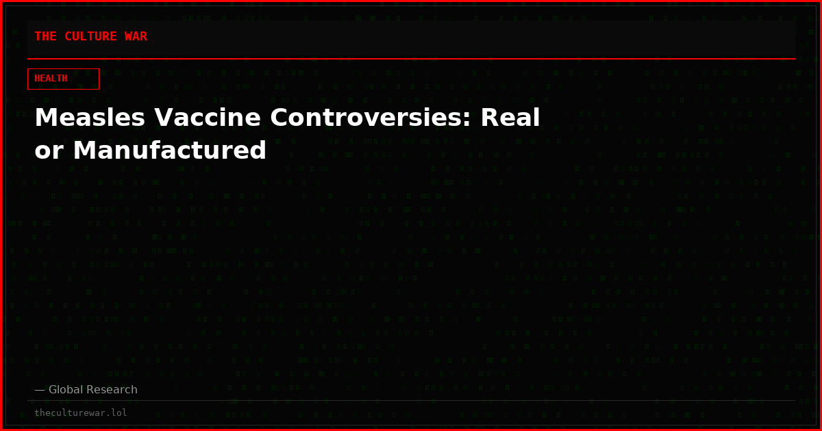 Measles Vaccine Controversies: Real or Manufactured