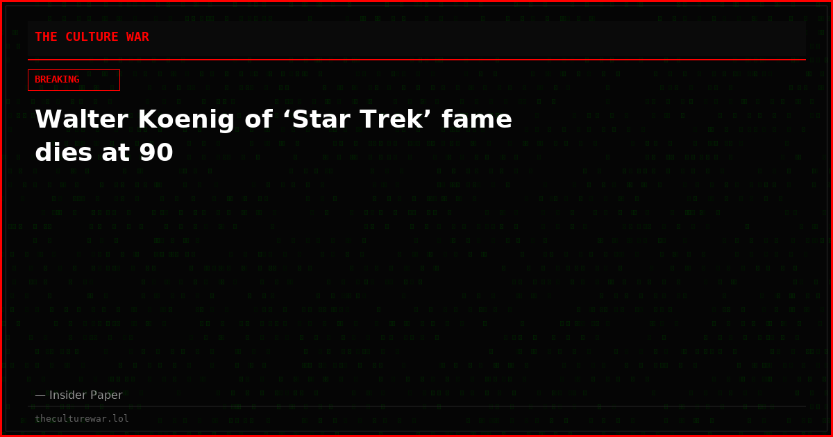 Walter Koenig of ‘Star Trek’ fame dies at 90