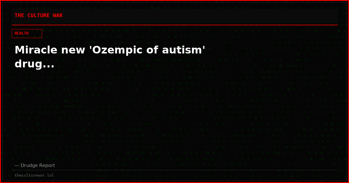 Miracle new 'Ozempic of autism' drug...