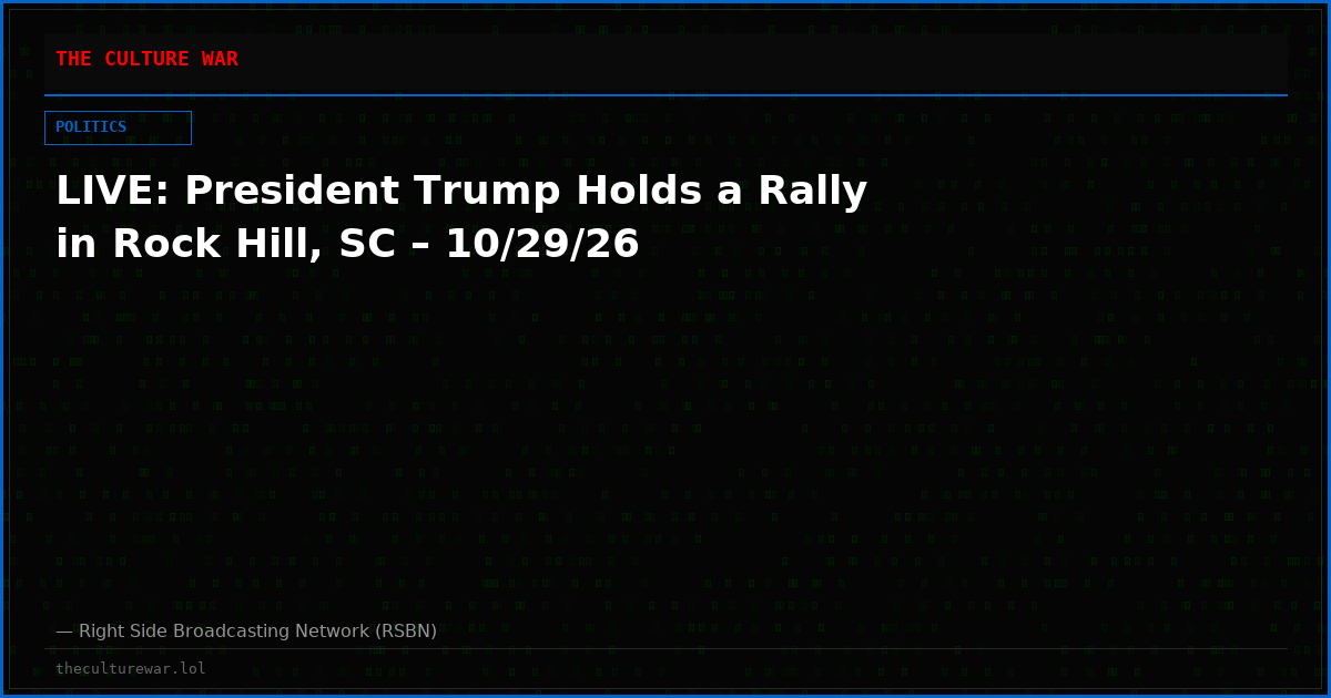 LIVE: President Trump Holds a Rally in Rock Hill, SC – 10/29/26