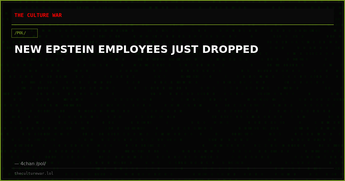 NEW EPSTEIN EMPLOYEES JUST DROPPED