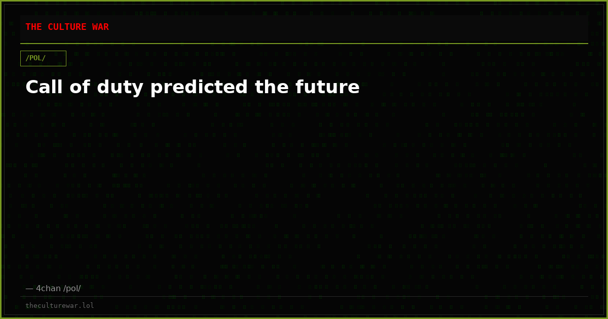 Call of duty predicted the future
