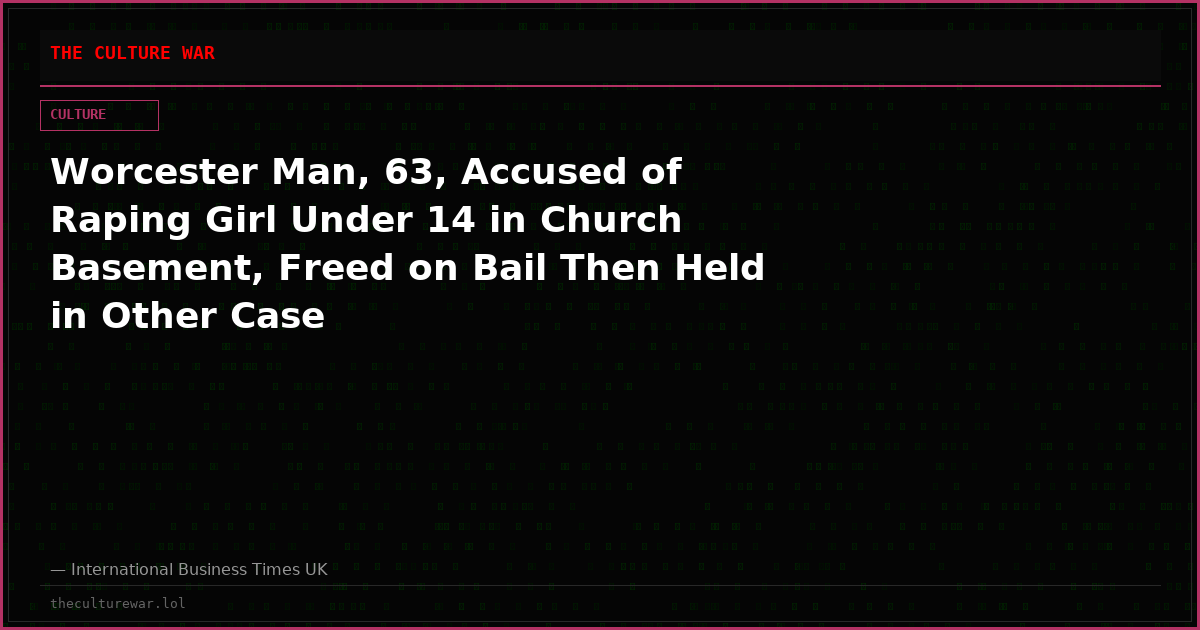 Worcester Man, 63, Accused of Raping Girl Under 14 in Church Basement, Freed on Bail Then Held in Other Case