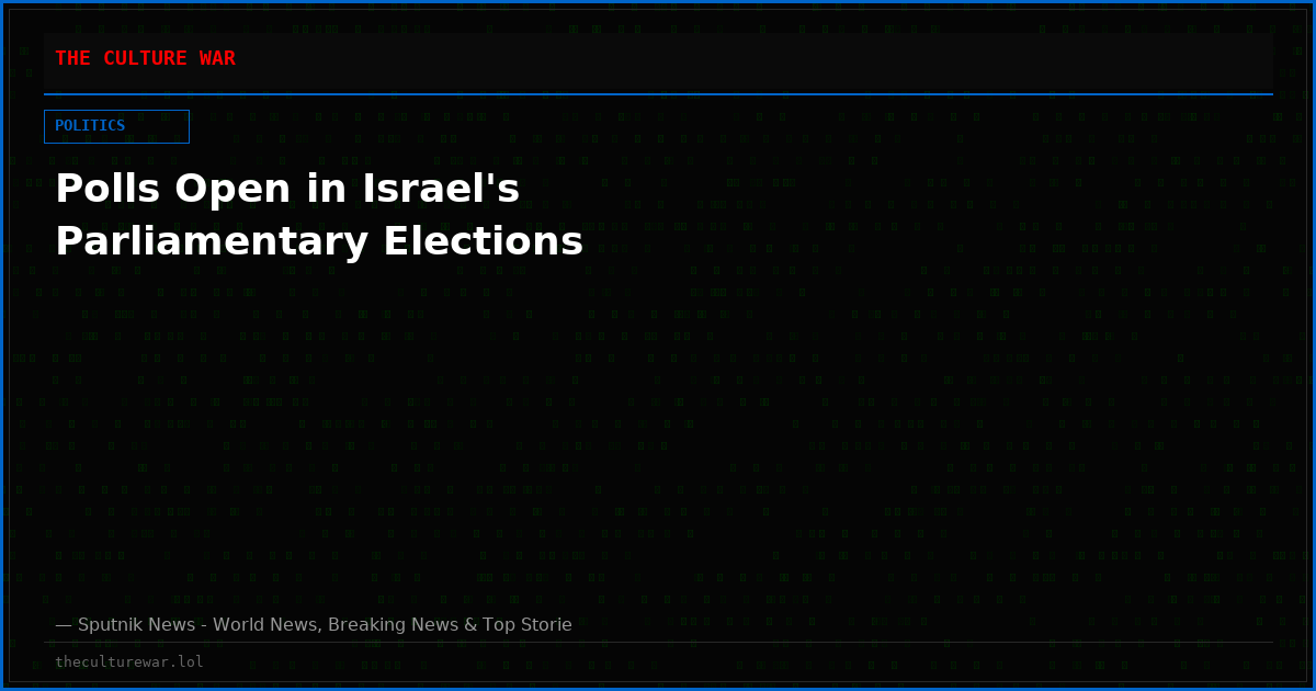 Polls Open in Israel's Parliamentary Elections