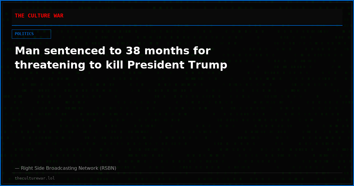 Man sentenced to 38 months for threatening to kill President Trump