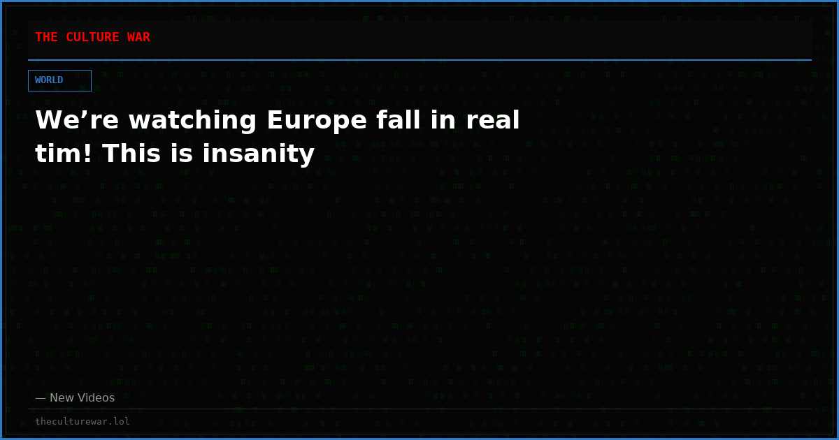 We’re watching Europe fall in real tim! This is insanity