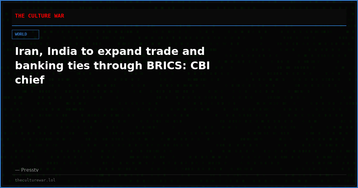 Iran, India to expand trade and banking ties through BRICS: CBI chief