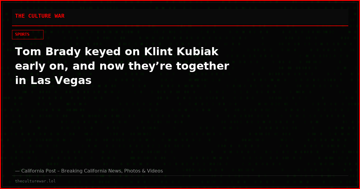 Tom Brady keyed on Klint Kubiak early on, and now they’re together in Las Vegas