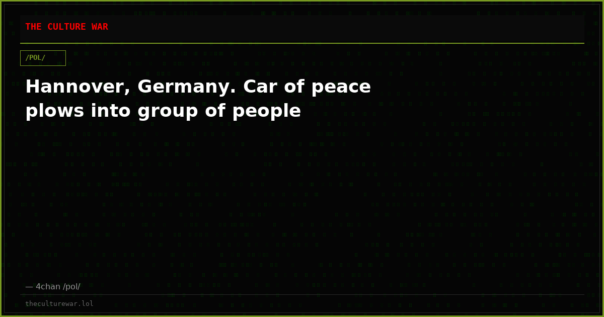 Hannover, Germany. Car of peace plows into group of people
