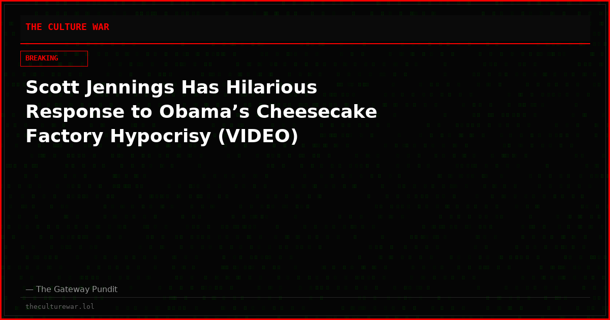 Scott Jennings Has Hilarious Response to Obama’s Cheesecake Factory Hypocrisy (VIDEO)