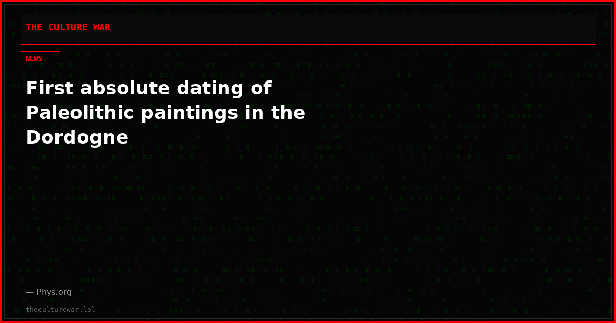 First absolute dating of Paleolithic paintings in the Dordogne