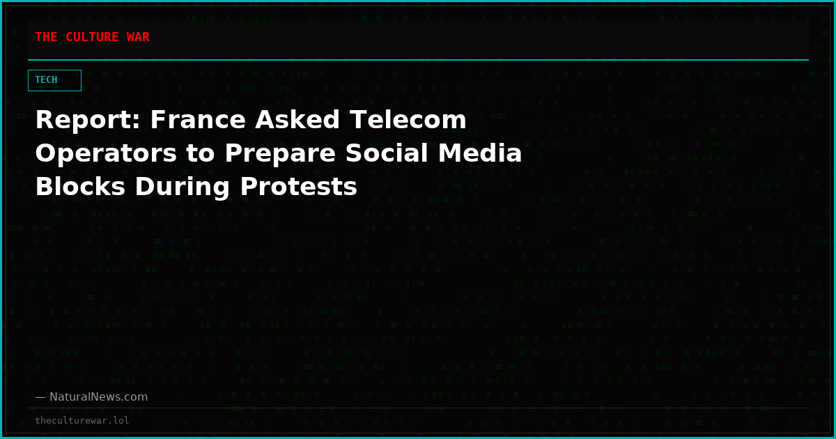 Report: France Asked Telecom Operators to Prepare Social Media Blocks During Protests