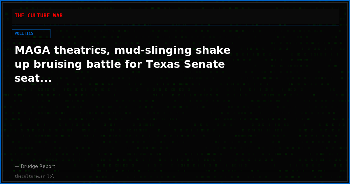MAGA theatrics, mud-slinging shake up bruising battle for Texas Senate seat...