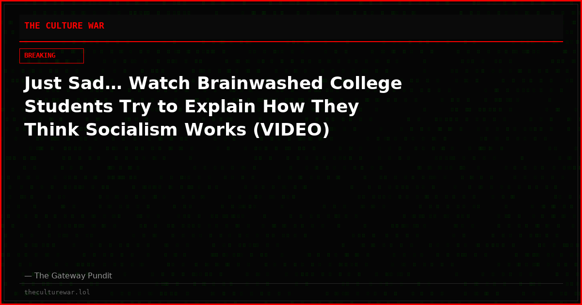 Just Sad… Watch Brainwashed College Students Try to Explain How They Think Socialism Works (VIDEO)