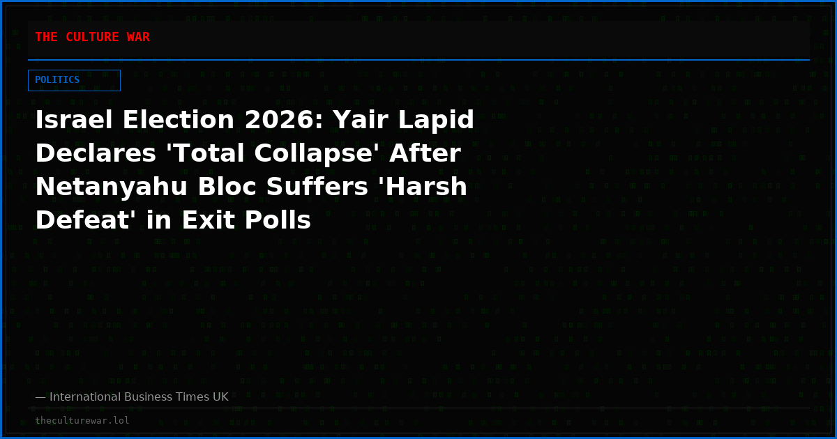 Israel Election 2026: Yair Lapid Declares 'Total Collapse' After Netanyahu Bloc Suffers 'Harsh Defeat' in Exit Polls