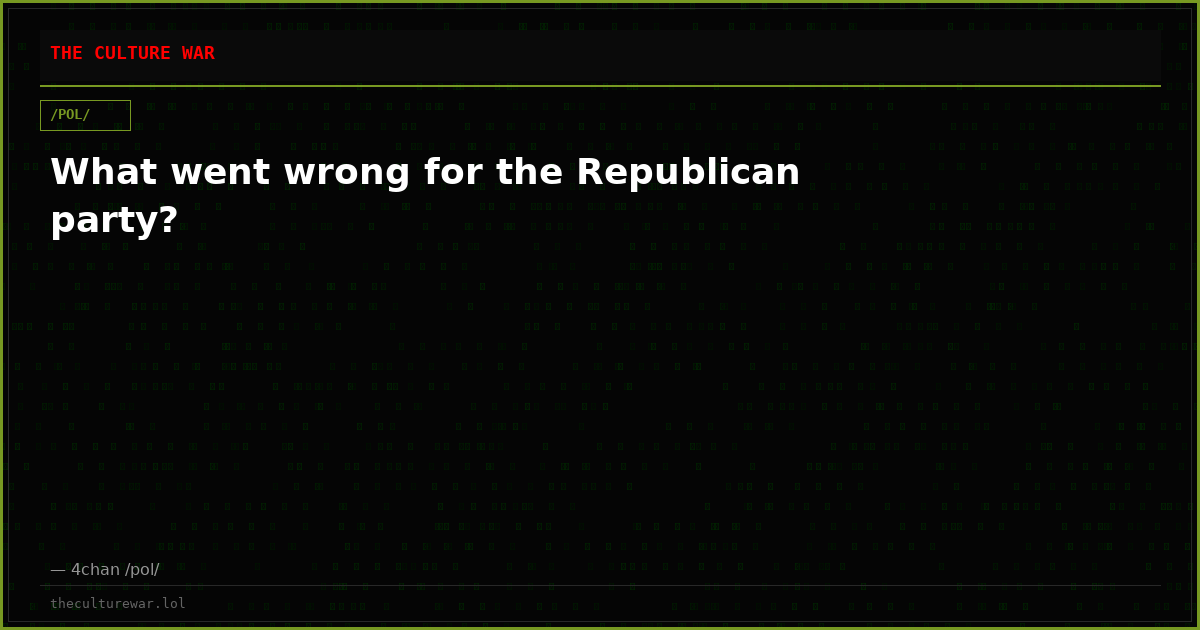 What went wrong for the Republican party?