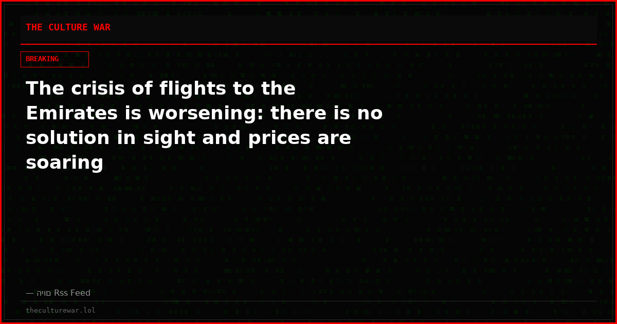 The crisis of flights to the Emirates is worsening: there is no solution in sight and prices are soaring