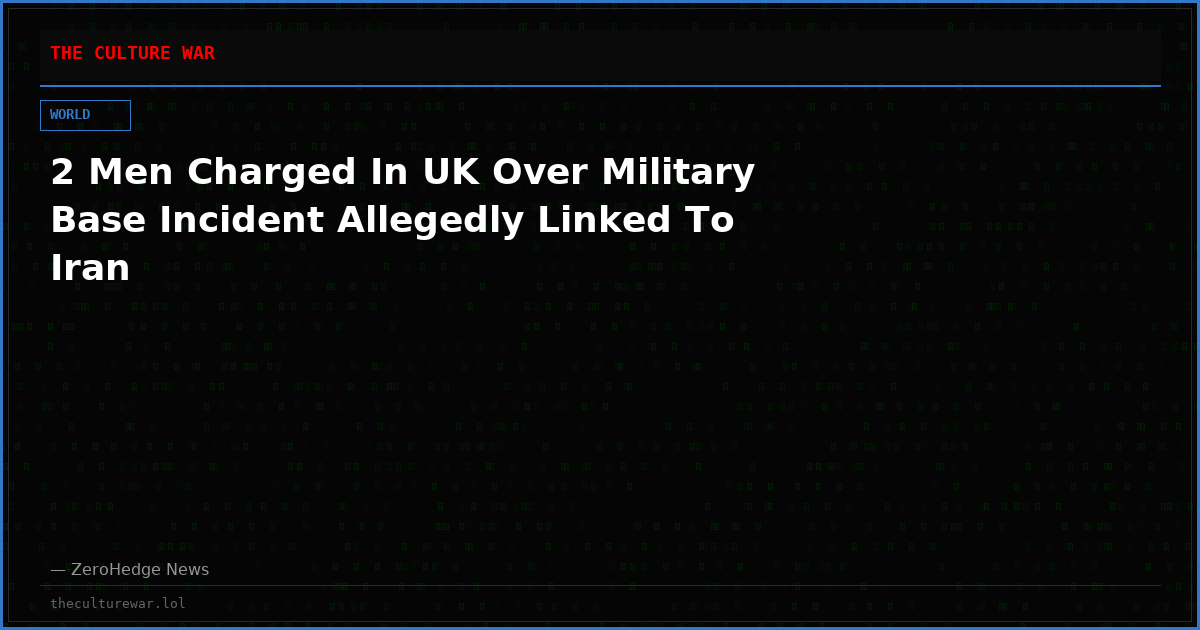 2 Men Charged In UK Over Military Base Incident Allegedly Linked To Iran