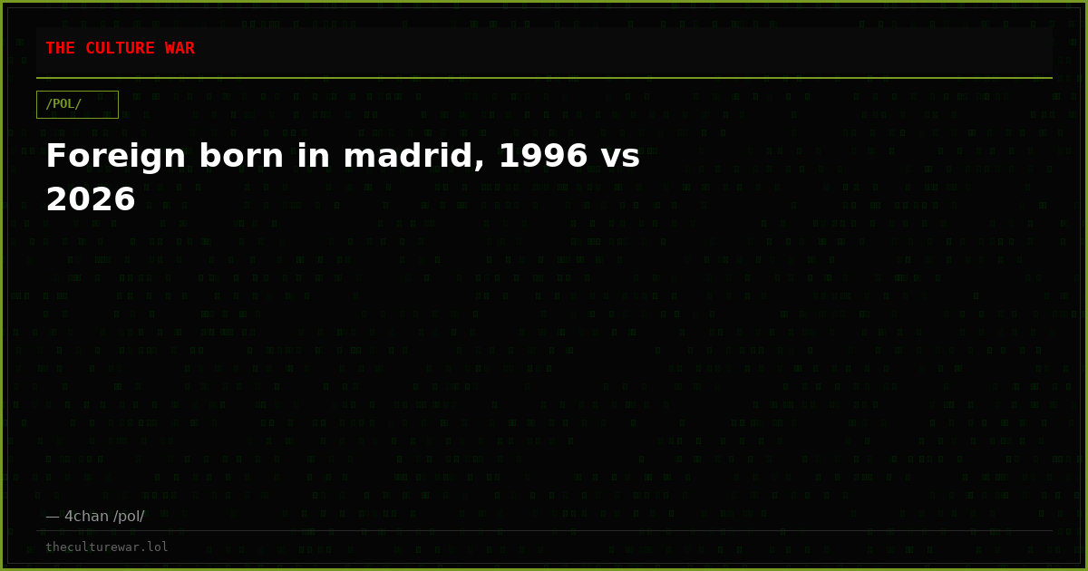 Foreign born in madrid, 1996 vs 2026