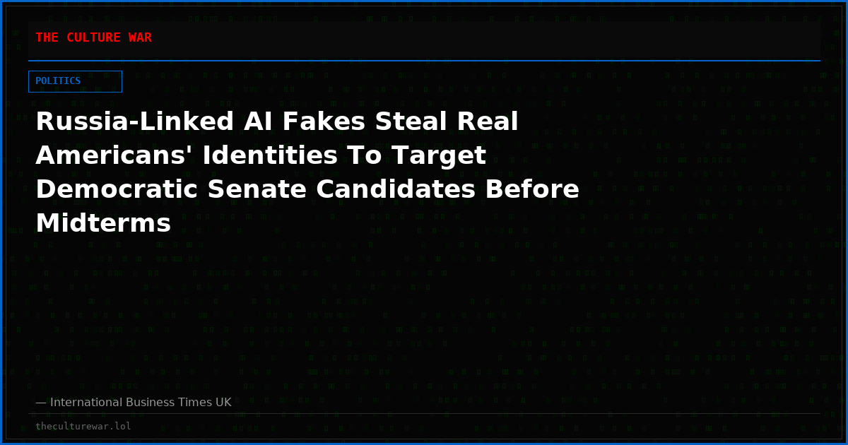 Russia-Linked AI Fakes Steal Real Americans' Identities To Target Democratic Senate Candidates Before Midterms