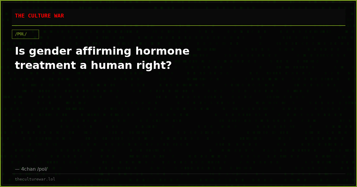 Is gender affirming hormone treatment a human right?