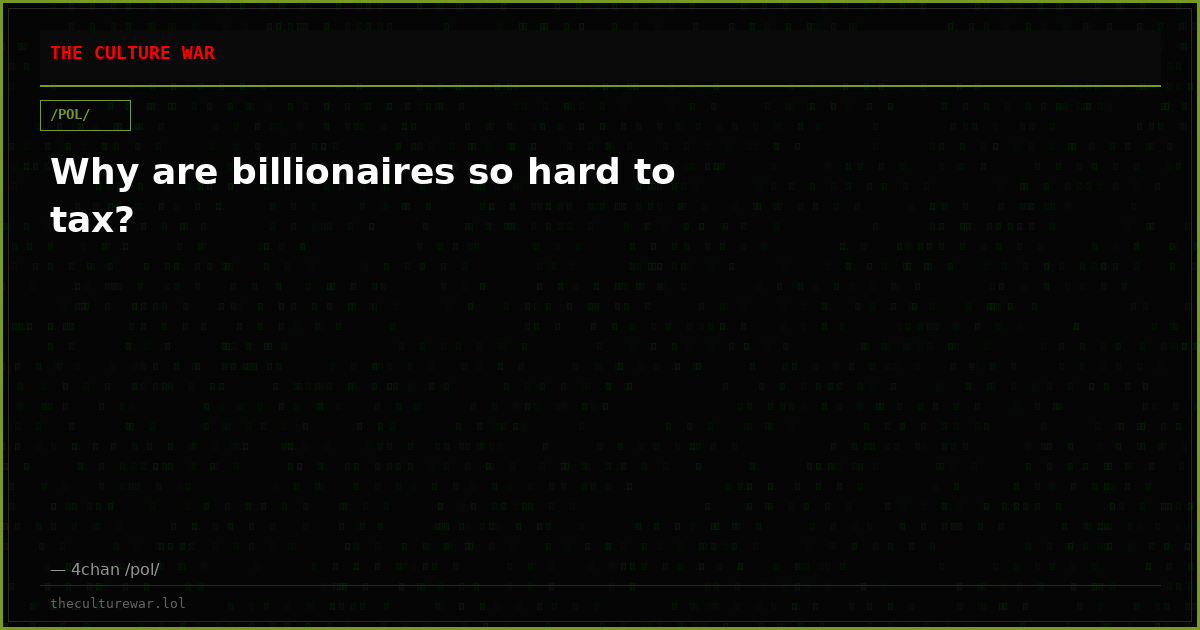 Why are billionaires so hard to tax?