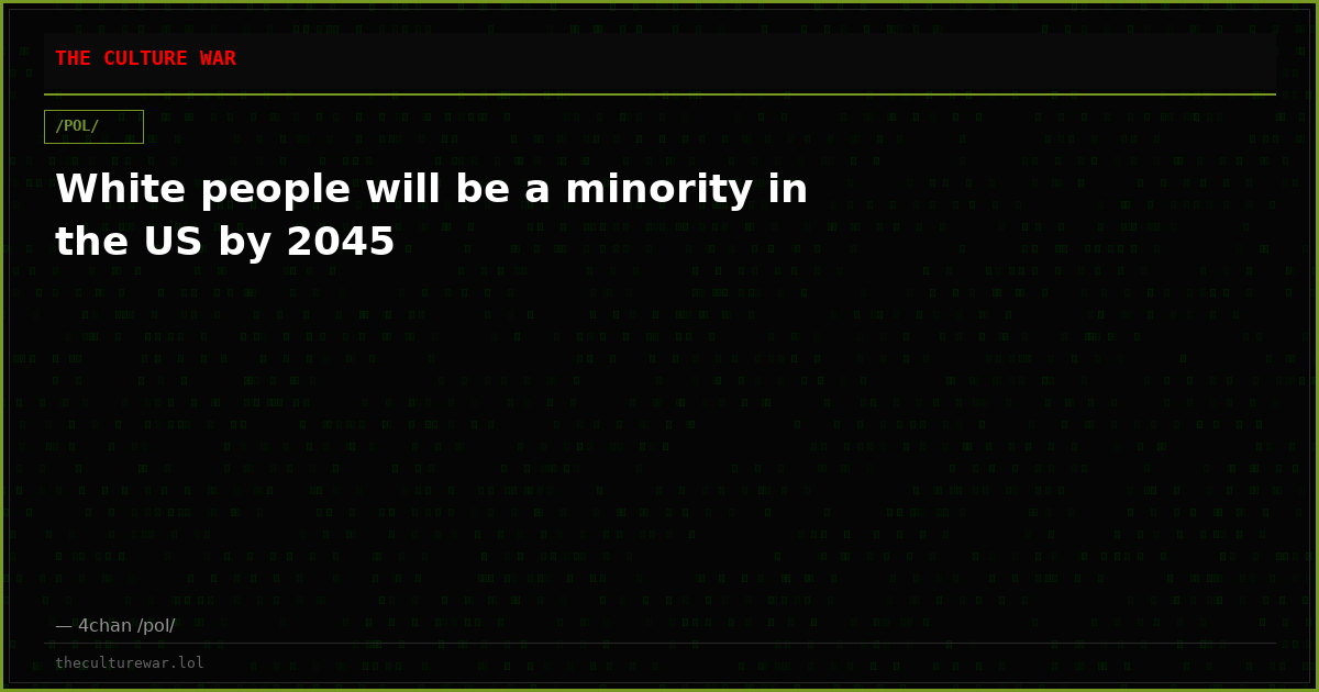 White people will be a minority in the US by 2045