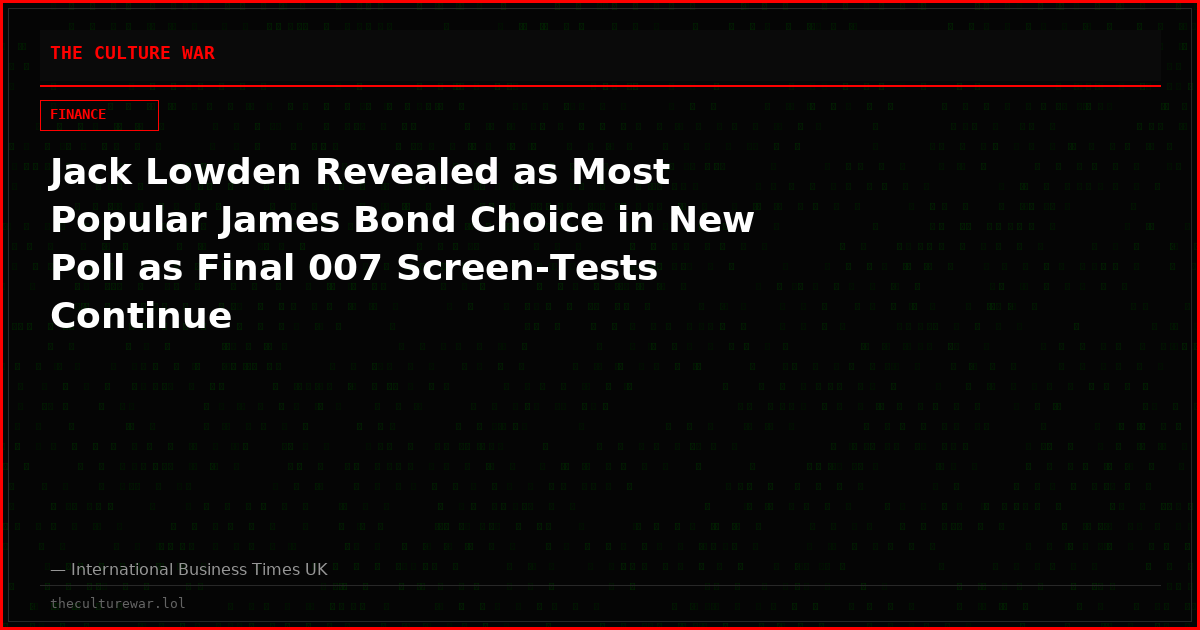 Jack Lowden Revealed as Most Popular James Bond Choice in New Poll as Final 007 Screen-Tests Continue