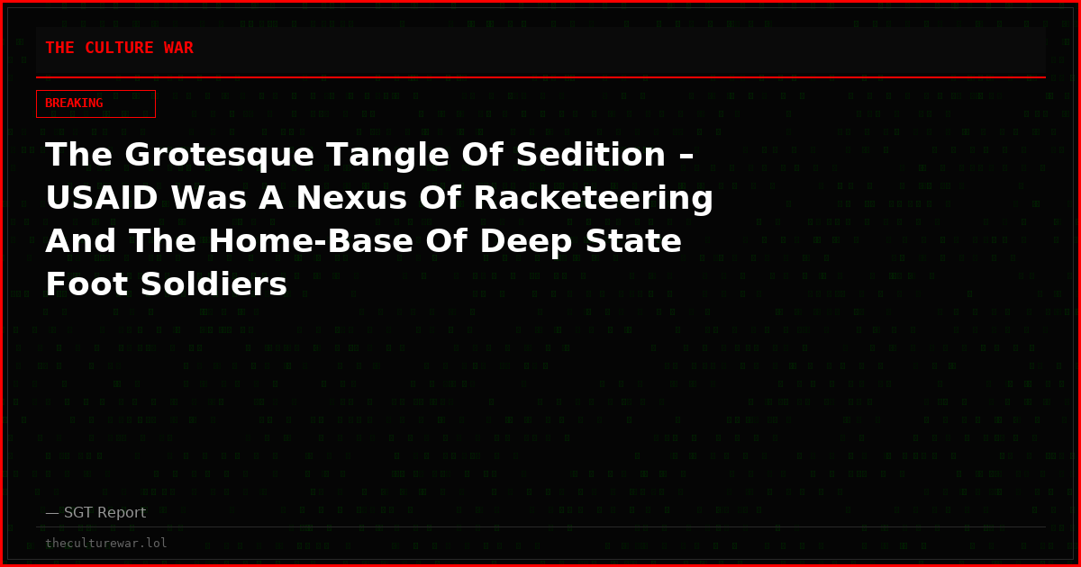 The Grotesque Tangle Of Sedition – USAID Was A Nexus Of Racketeering And The Home-Base Of Deep State Foot Soldiers