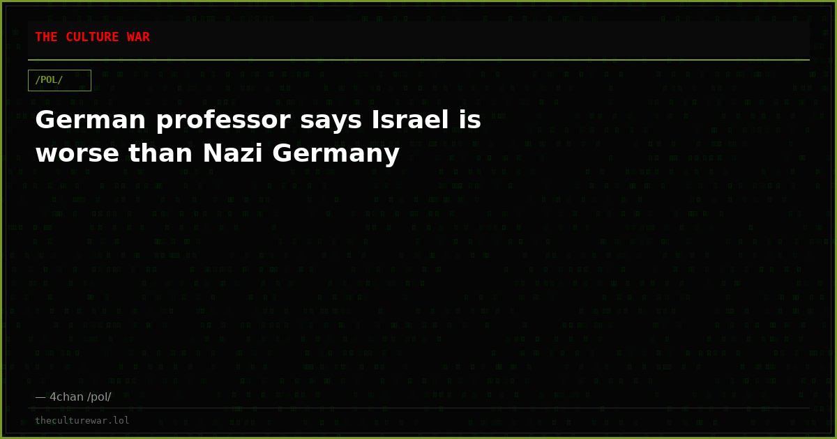 German professor says Israel is worse than Nazi Germany