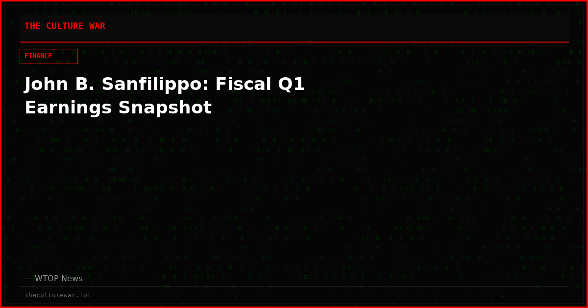 John B. Sanfilippo: Fiscal Q1 Earnings Snapshot