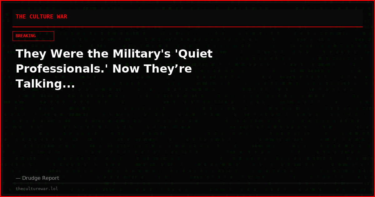 They Were the Military's 'Quiet Professionals.' Now They’re Talking...