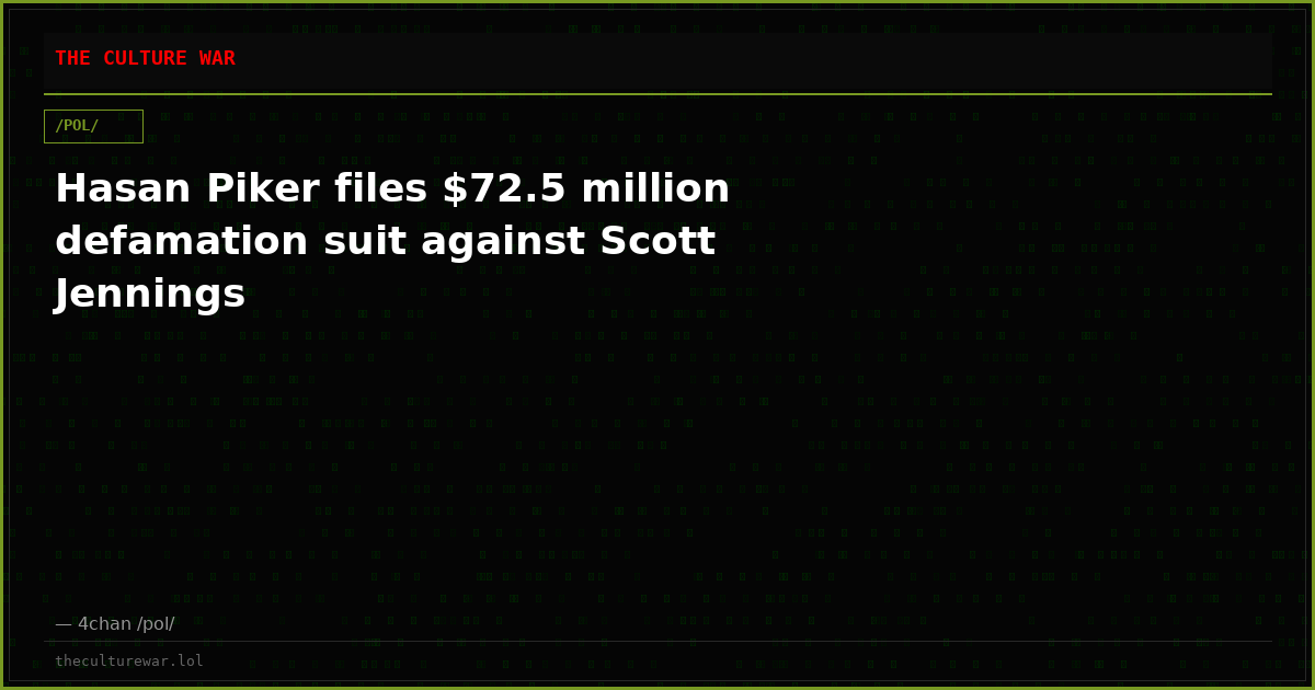 Hasan Piker files $72.5 million defamation suit against Scott Jennings