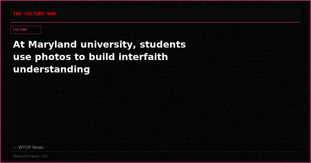 At Maryland university, students use photos to build interfaith understanding