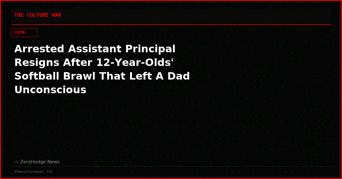Arrested Assistant Principal Resigns After 12-Year-Olds' Softball Brawl That Left A Dad Unconscious