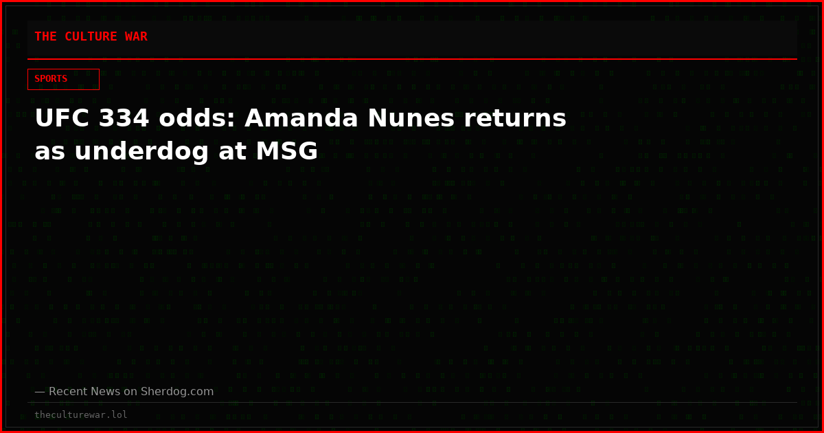 UFC 334 odds: Amanda Nunes returns as underdog at MSG