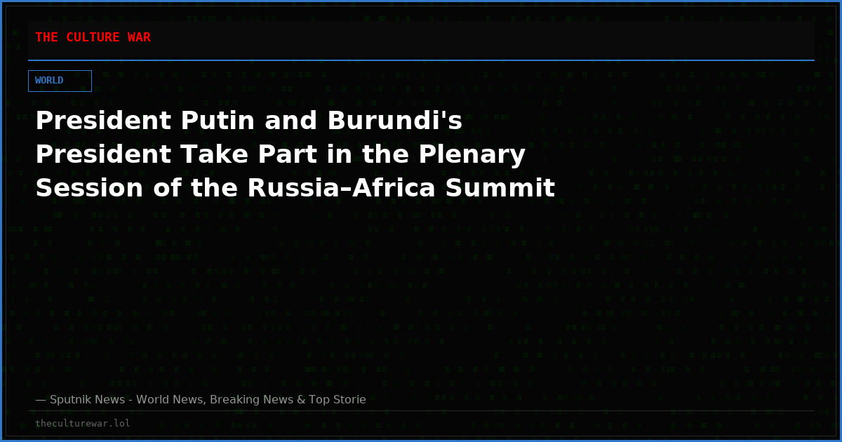 President Putin and Burundi's President Take Part in the Plenary Session of the Russia–Africa Summit