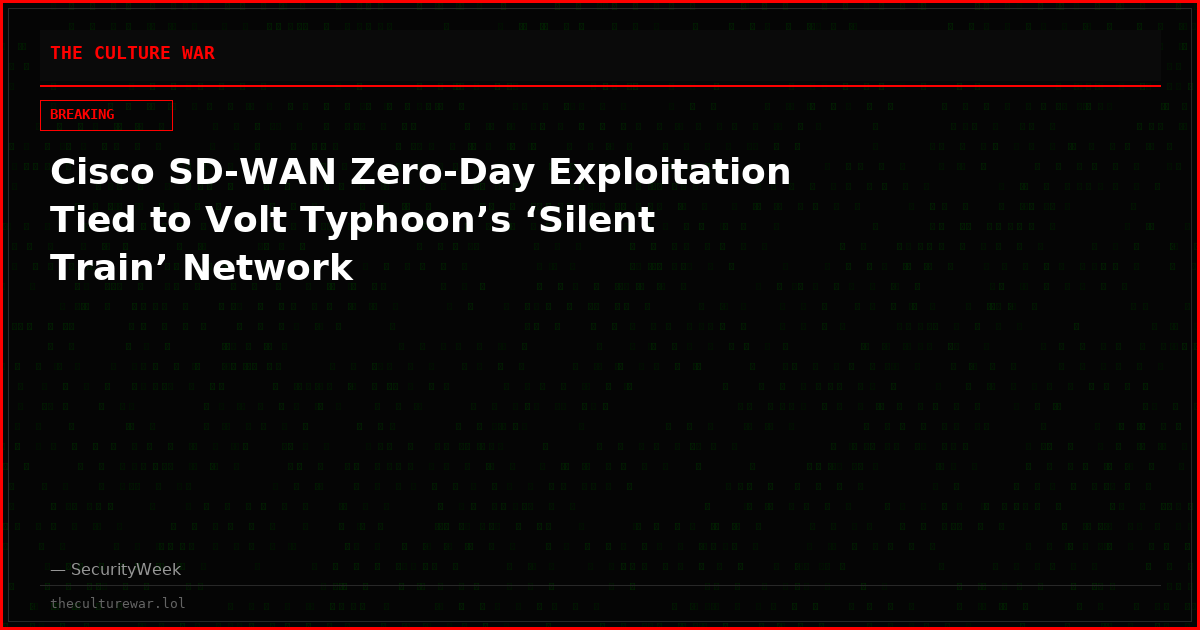 Cisco SD-WAN Zero-Day Exploitation Tied to Volt Typhoon’s ‘Silent Train’ Network