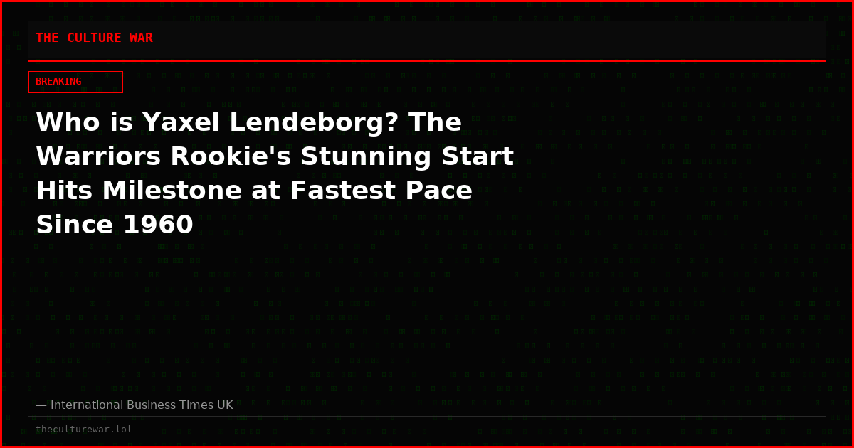 Who is Yaxel Lendeborg? The Warriors Rookie's Stunning Start Hits Milestone at Fastest Pace Since 1960