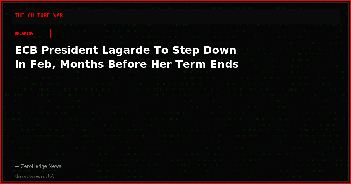 ECB President Lagarde To Step Down In Feb, Months Before Her Term Ends