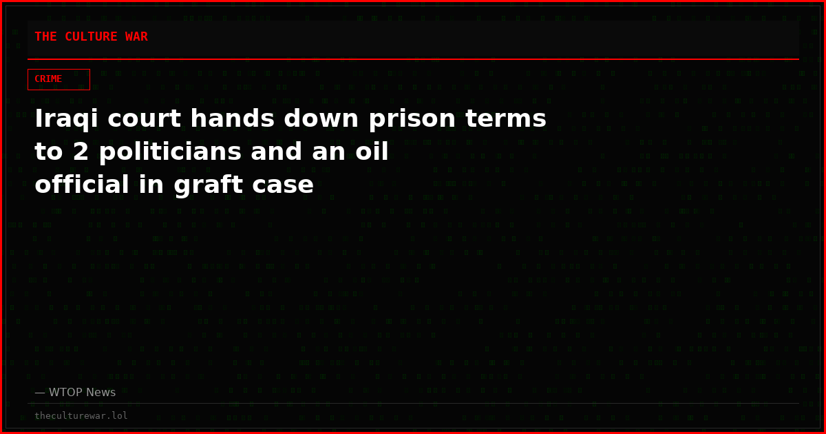 Iraqi court hands down prison terms to 2 politicians and an oil official in graft case