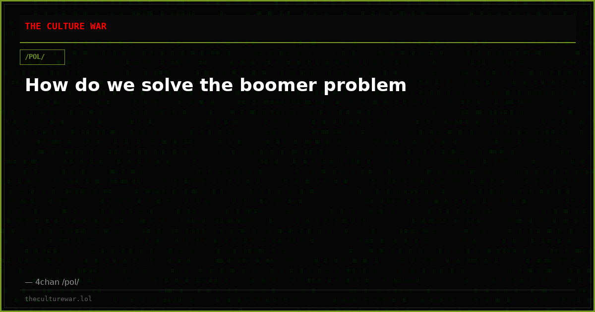 How do we solve the boomer problem